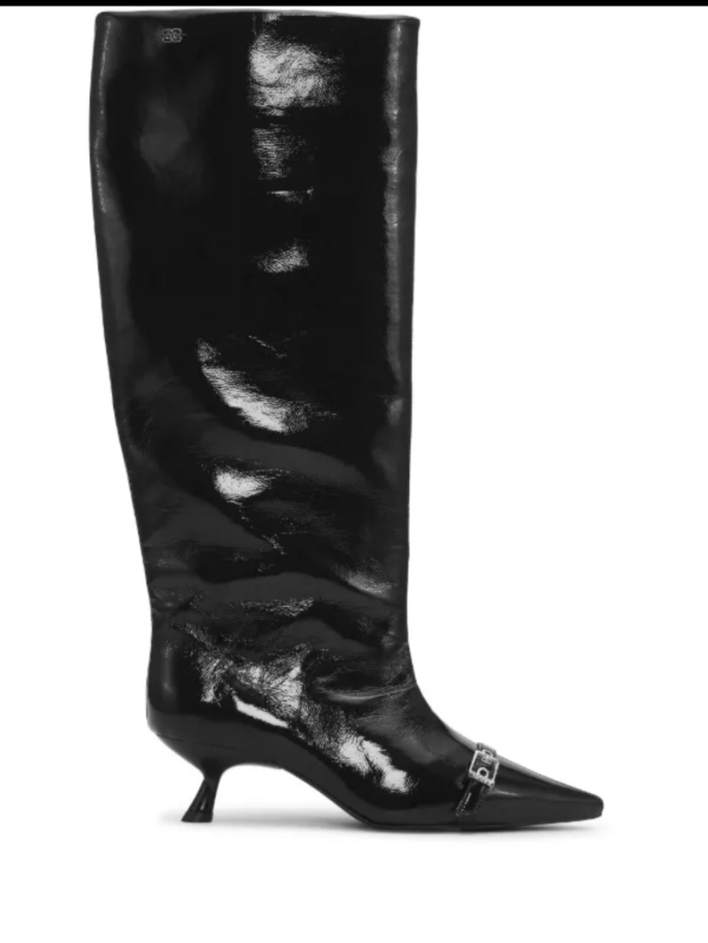 Ganni Black Eyelets Slouchy Hugh Shaft Boot